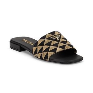 Prada Jacquard Logo Slides. Brand New with Box!